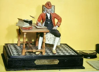 Modelo de Voltaire (1694-1778) em seu estudo, c.1773